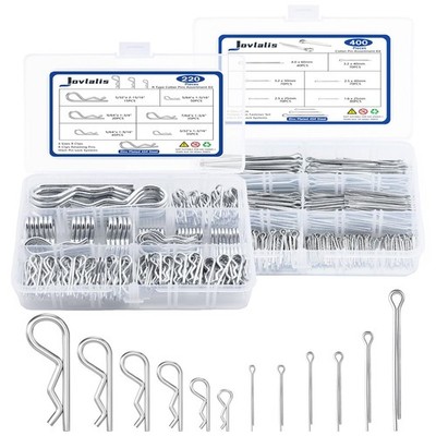 620 pcs Cotter Pins Assortment Kit, Hairpin Cotter Pins & R Clips Assortment ...