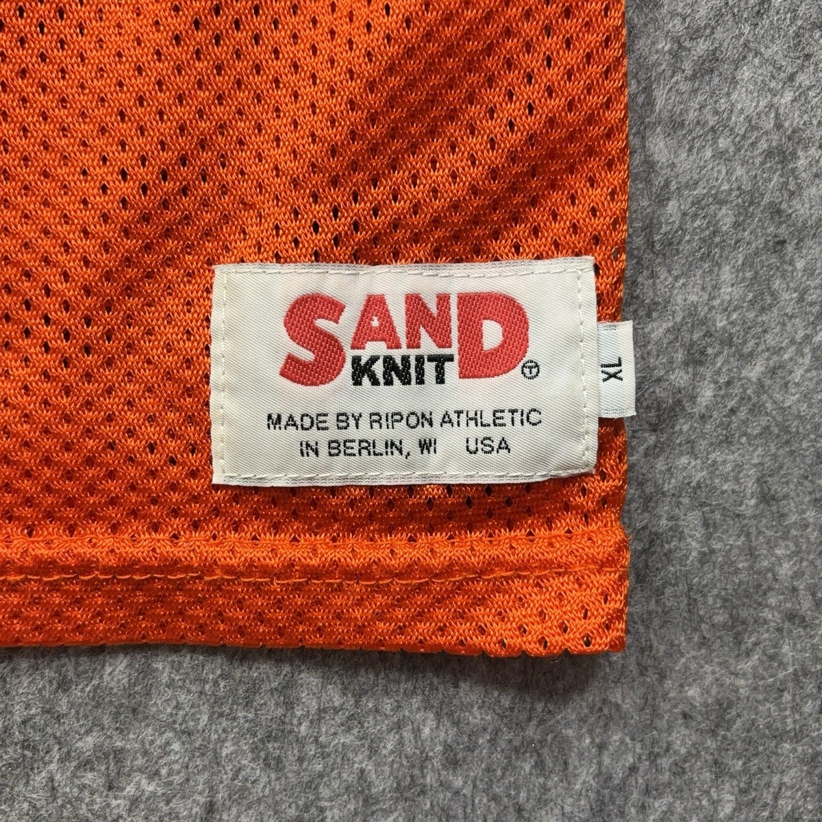 Vintage Sand Knit Football Jersey Adult XL Orange By Ripon