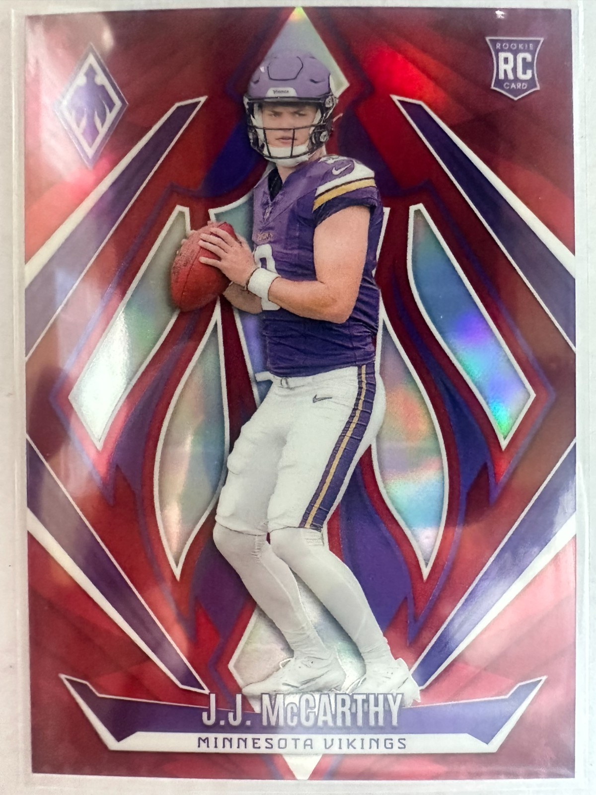2024 Panini Phoenix - Rookies J.J. McCarthy #185 Red /99 (RC)