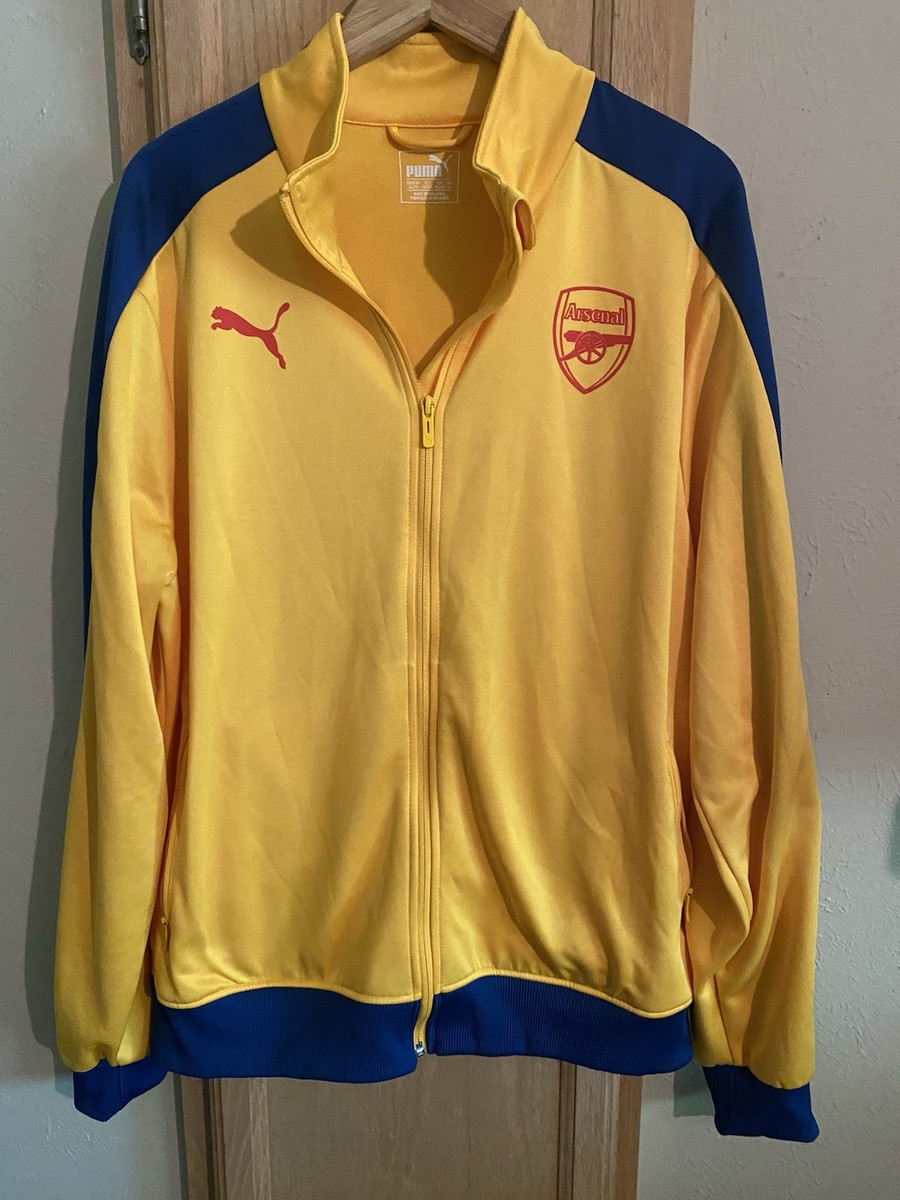 Puma Arsenal Full Zip Blue / Yellow Warm Up Training Track Jacket