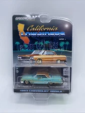 1/64 GREENLIGHT CALIFORNIA LOWRIDERS 1963 CHEVROLET IMPALA TURQUOISE & RUST