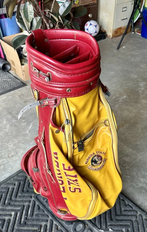 Bolsa de golf vintage de cuero del estado de Florida Foto 3 de 3