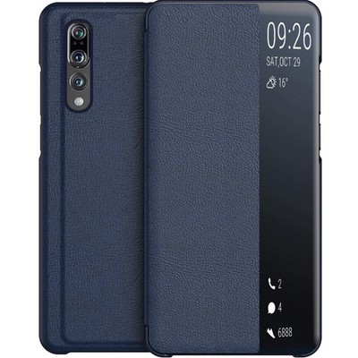 Luxus Navy Kunstleder Flip Hülle für Huawei P20 Pro - Optimierter Schutz & Stil