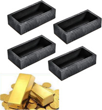 4 Pack 1Kg Graphite Ingot Molds for Melting Casting Refining Gold Silver Copper
