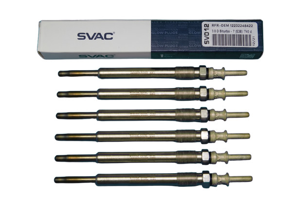 12232248422 6X GlüHkerzen Svac SV012 BMW 7Er E38 740D M67 V8 1999-2001 11V-image