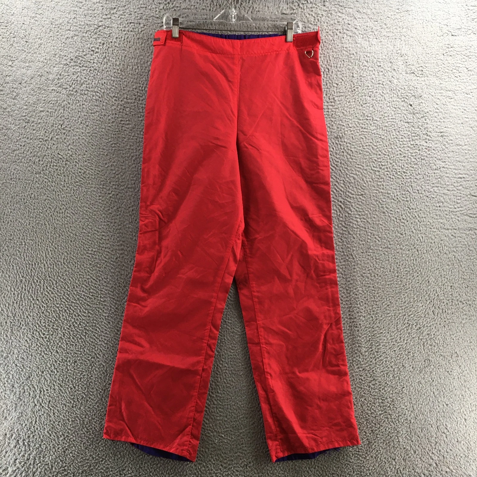 Columbia Ski Pants Mens L Red Nylon Hi-Rise Flat Front Hook & Loop Casual Zipper