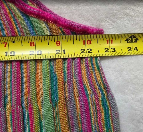 Mini abito maglione a costine arcobaleno pratica quotidiana 3X Plus Anthropologie x nuovo - Foto 9 di 10