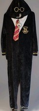 Harry Potter Hooded Fleece Pajama Costume Adult M Hogwarts