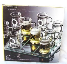Neuf 10 PC Mini Bière Tasse Tic Tac Orteil Set + Verre Jeu Board