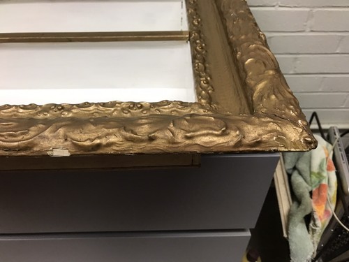 ANTIQUE VTG GOLD GILT 3 TIER SHADOW BOX ORNATE WALL SHELVING 25 X 23 X 5 1/2” - Picture 8 of 12