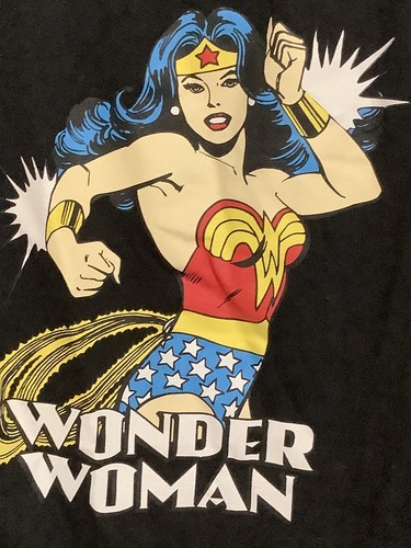 Wonder Woman Black Kids size 6 long sleeve cotton shirt cotton polyester EC - Picture 7 of 13