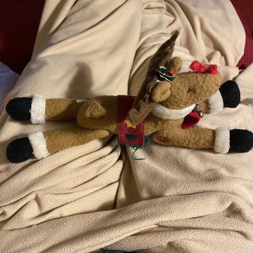 Rudolph Rentier Stofftier Land Glocken Knöpfe Sterne Herzen Stechpalme 8 Zoll Weihnachten - Bild 3 von 18