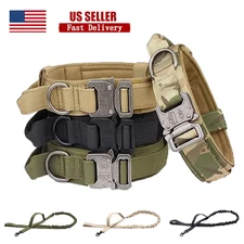Wide Tactical Heavy Duty Nylon Large Dog Collar Military with Metal Buckle New