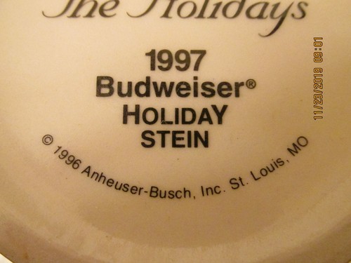 Budweiser 1997 Christmas Holiday Stein CS313 with COA NIB - Picture 11 of 11