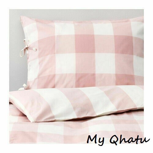 Ikea Bjornloka Ruta Duvet Comforter Cover Black White King For