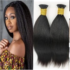 Light Yaki I Tip Hair Extension Microlink Brazilian Remy I Tip Human Hair 100Pcs