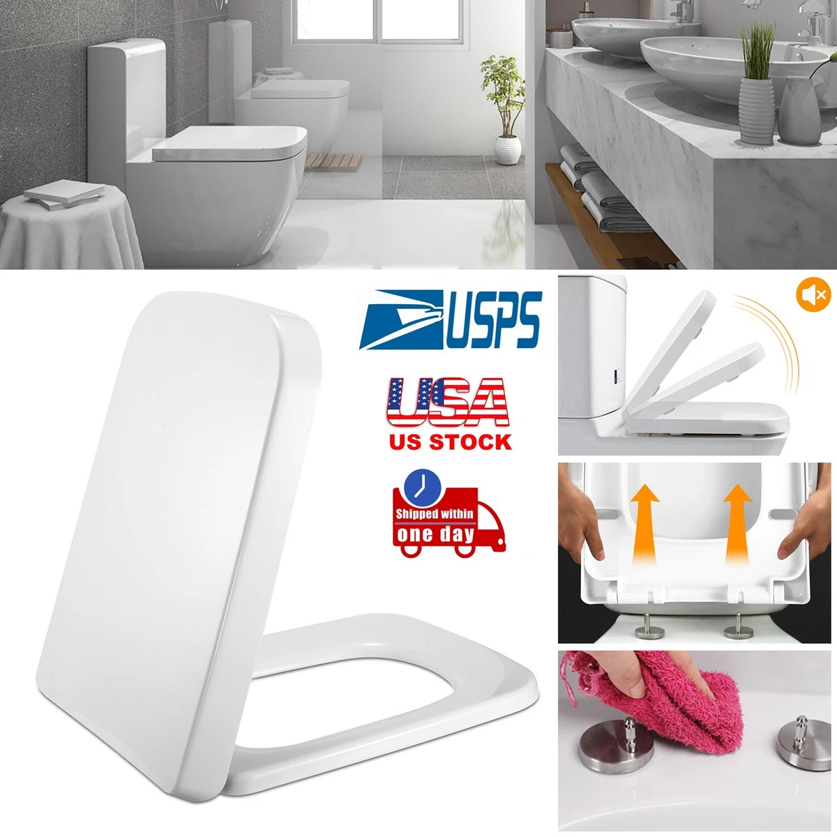 Rectangular 2024 toilet seat