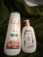 LIMITED Edition Dove Holiday Treats Peppermint Bark Pack Body Wash & Hand Soap.
