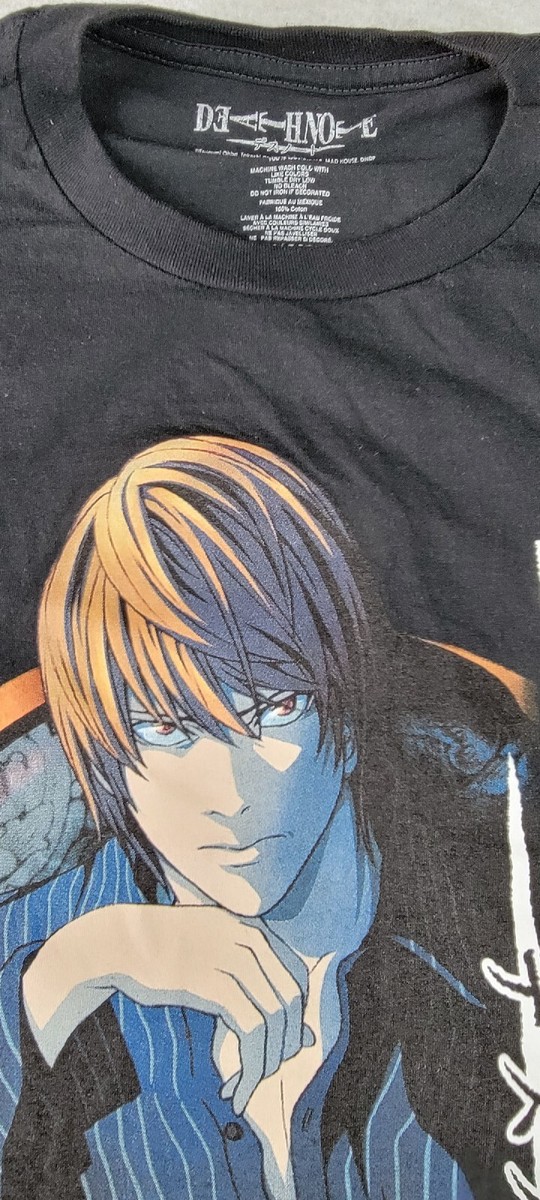 Maglietta Anime Death Note Yagami - Manica Lunga Leggera, Stampa 3D, Oversize Con Maniche A Due Righe False