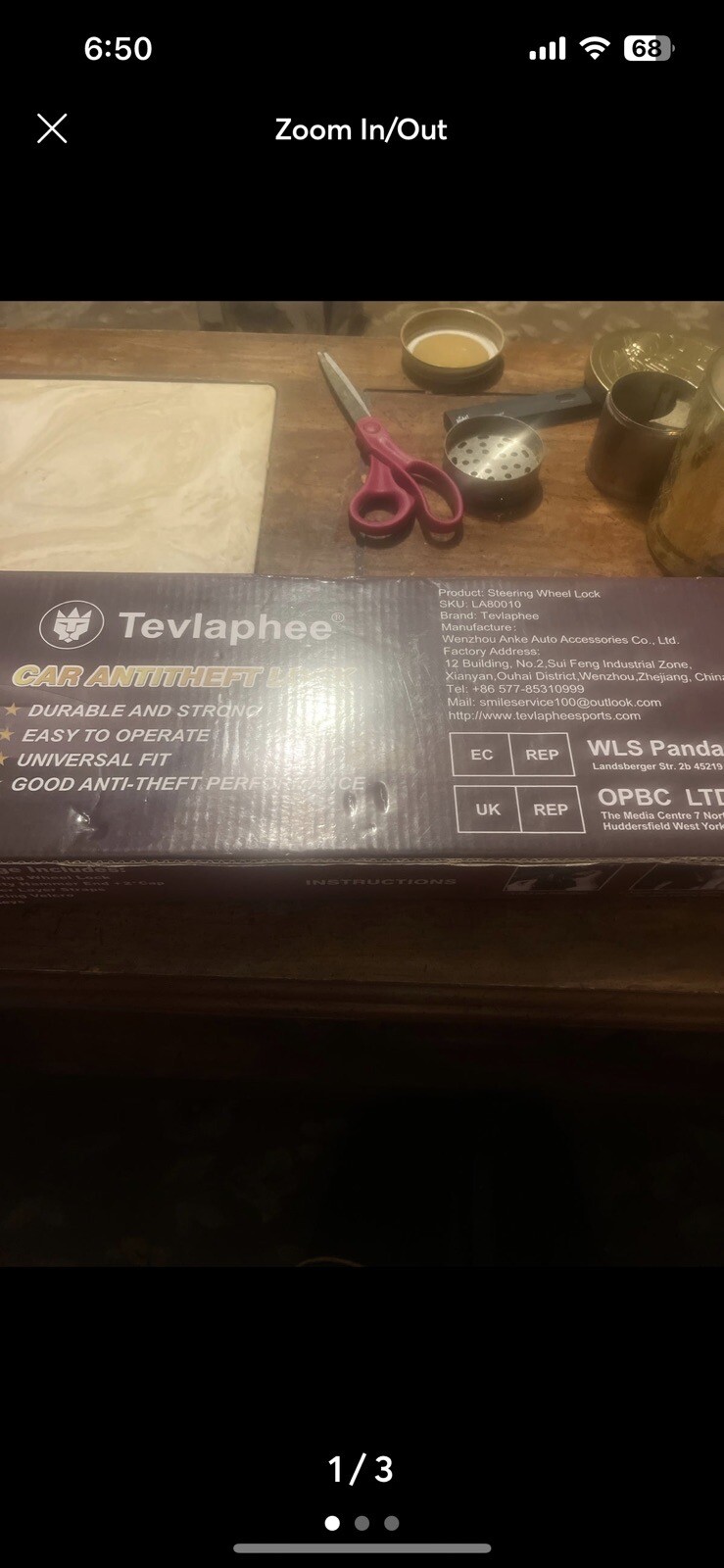 Tevlaphee Steering Wheel Lock with Alarm AntiTheft Device. eBay