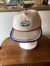 Vintage Amoco Snapback Mesh Trucker Hat Cap Foam Designer Brand Headwear Taiwan