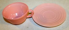 Hazel Atlas: PLATONITE PINK - MODERNTONE CUP  SAUCER - Vguc 1934-1950's