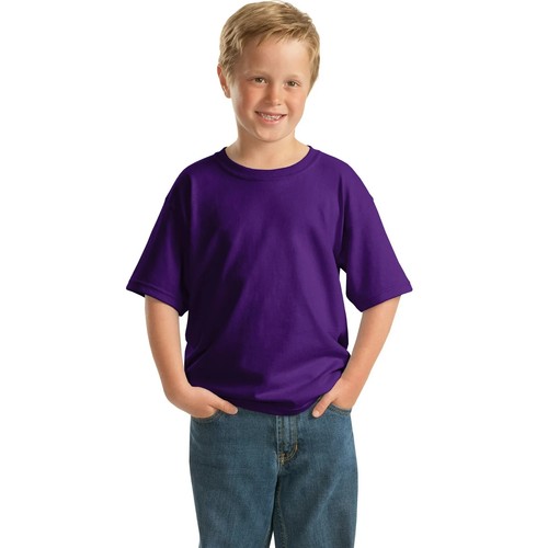 Gildan Big Boys Crewneck Short Sleeve Purple Classic Fit Athletic Shirts, Size S - Picture 2 of 2