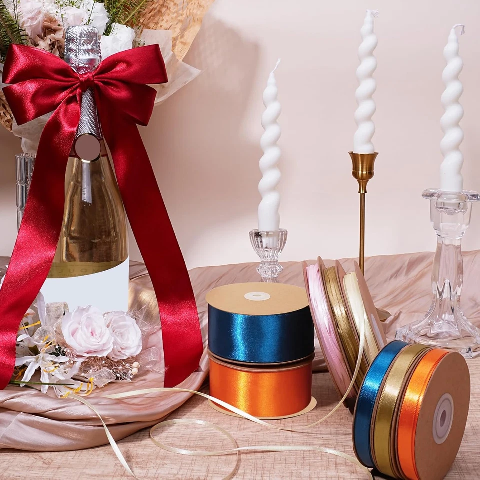 Nude Satin Ribbon 1/8 Inch 100 Yards Thin Luxury Double Faced Ivory Silk Ribbon - Image 4 of 4