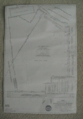 Vintage 1966 Blueprint Property Map Edwardsville Borough Luzerne Co Pennsylvania