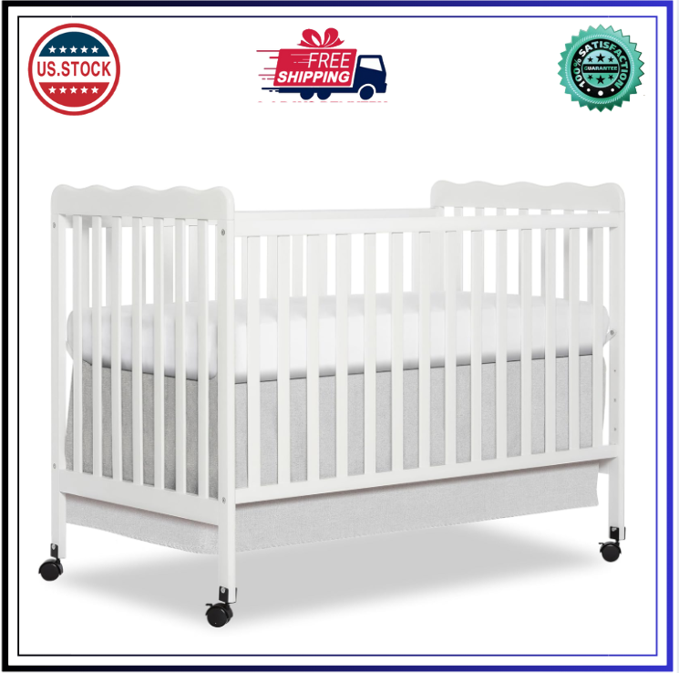 Dream On Me Carson White 3-in-1 Convertible Crib for Versatile Nursery Style