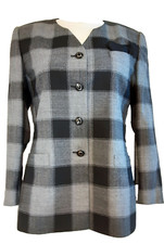 JOHN MEYER of NORWICH Gray / Black Career Blazer. Size 10.