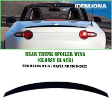 Gloss Black Rear Trunk Spoiler Lip Wing For Mazda Mx-5 Miata Nd 2016-2026 2017