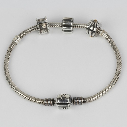 Authentic Pandora Sterling Silver Charm Bracelet with Charms | eBay