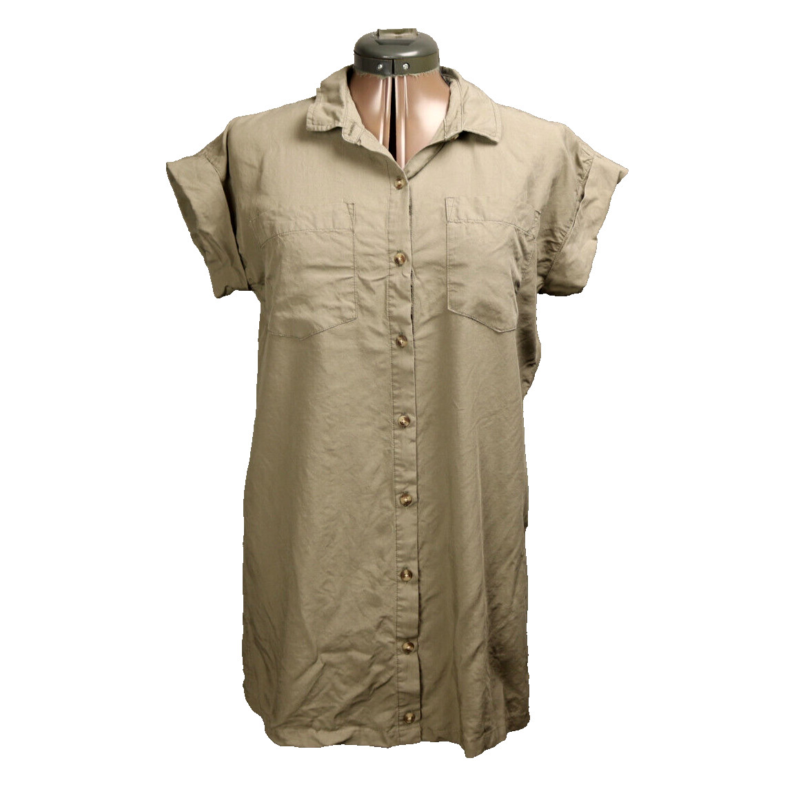 Thread & Supply Lyocell Button Front Short Sleeve… - image 1