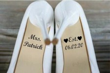 Personalized Wedding Shoe Decal Vinyl Shoes Decals Bride Groom Stickers Custom