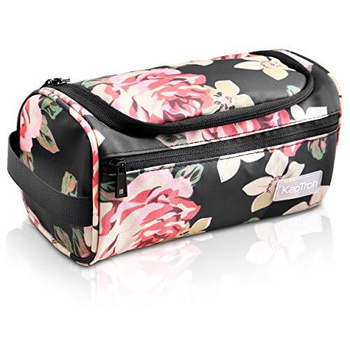 Travel Toiletry Bag – Small Portable Hanging Cosmetic Organizer for Men FLORAL