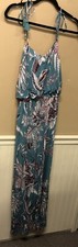 Loft Blue Maxi Tie Tassel Shoulder Dress Size XS NWT