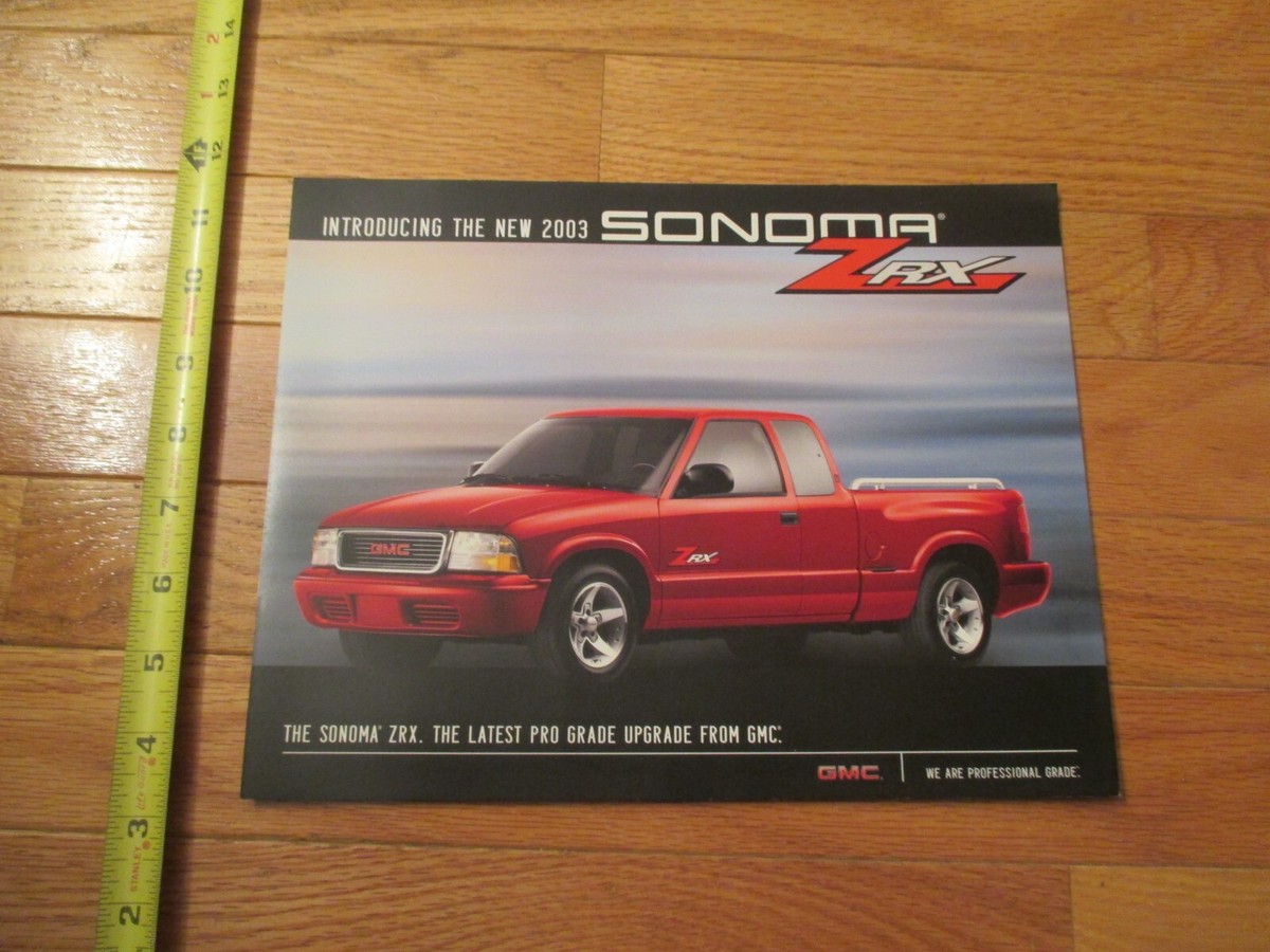 GMC Sonoma ZRX 2003 Car auto Dealer showroom Sales Brochure | eBay