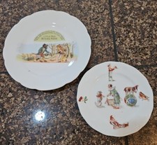ANTIQUE VINTAGE Germany PORCELAIN Plates Little Red Riding Hood  Whimsical