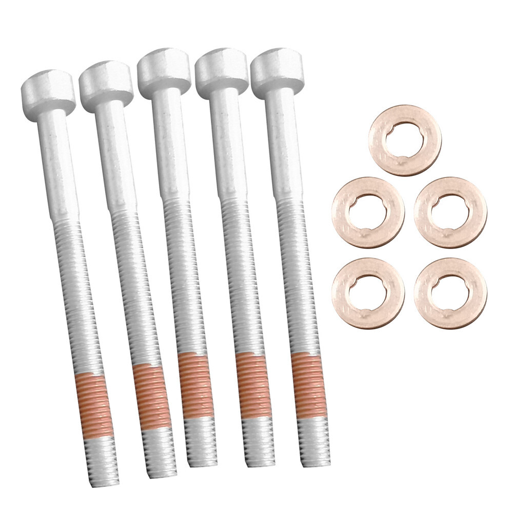 5 Set Fuel Injector Nozzle Seal Washers & Bolts For Mercedes-Benz Dodge Sprinter