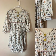 Vintage Handmade Winnie The Pooh Long Dress Girls Size 5 Cottage Prairie