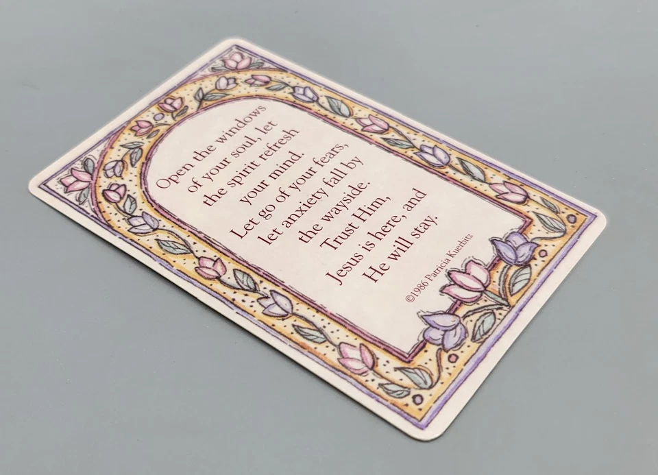 Vintage 1986 Patricia Kuerbitz Jesus Bible Christian Christianity Bookmark Gift Foto 2 de 3