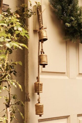 Anthropologie Terrain iron Rustic Hanging Bells Christmas Holiday