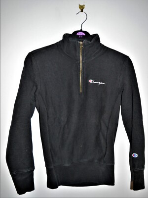 Champion 1/4 Reißverschluss Fleece schwarz Reverse Weave Warm Up - Extra Small 