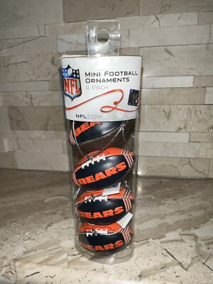 Chicago Bears Forever collectibles Mini Football ornaments 4 Pack