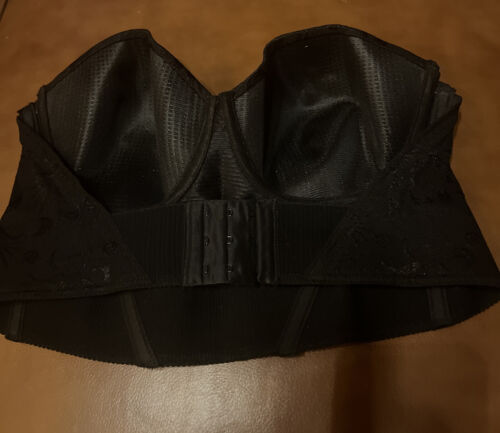 Bali Black Floral Bustier Corset Bra 94944 - Size 38B #1616 - Picture 3 of 6
