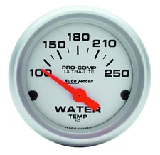 AUTO METER 4337 ULTRA-LITE ELECTRIC WATER TEMPERATURE GAUGE 2-1/16" 100-250 DEG