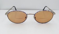 Vintage Luxottica 442 Purple Silver Oval Metal Sunglasses Italy FRAMES ONLY