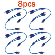 8Pcs RCA Y Splitter Audio Jack Cable Adapter 1 Female to 2 Male Connector USA