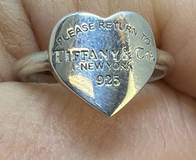 TIFFANY & CO. Ring Please Return To Tiffany & Co Silver Heart Size